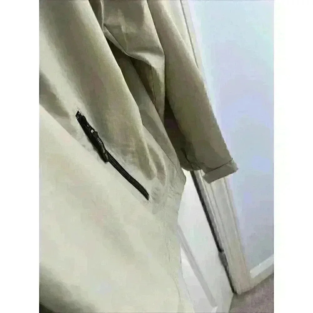 Chaps Ralph Lauren Men’s Sz Large Tan Pullover Windbreaker Jacket Tuck Away Hood - Picture 8 of 16